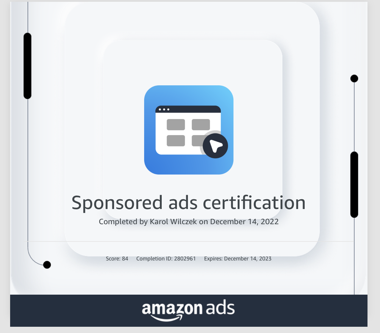 Certyfikat Amazon Ads